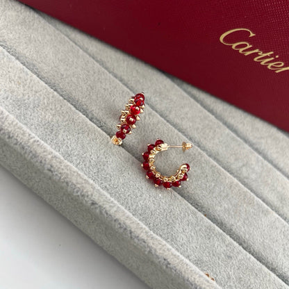[Amore]CLASH 7.9MM AGATE CHALCEDONY EARRINGS