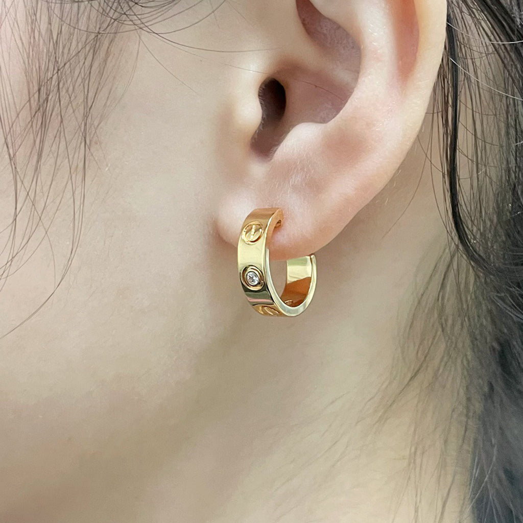 [Amore]LOVE EARRINGS 5.7MM 2 DIAMONDS