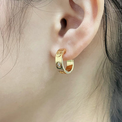[Amore]LOVE EARRINGS 5.7MM 2 DIAMONDS
