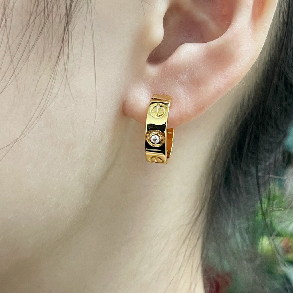 [Amore]LOVE EARRINGS 5.7MM 2 DIAMONDS