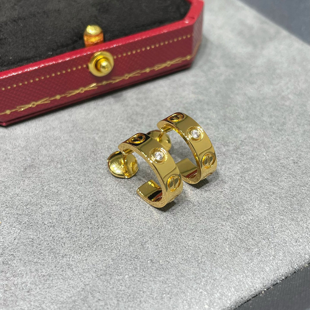 [Amore]LOVE EARRINGS 5.7MM 2 DIAMONDS