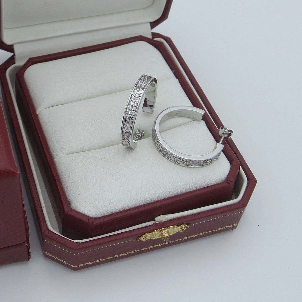 [Amore]LOVE EARRINGS 3.6MM DIAMOND PAVED