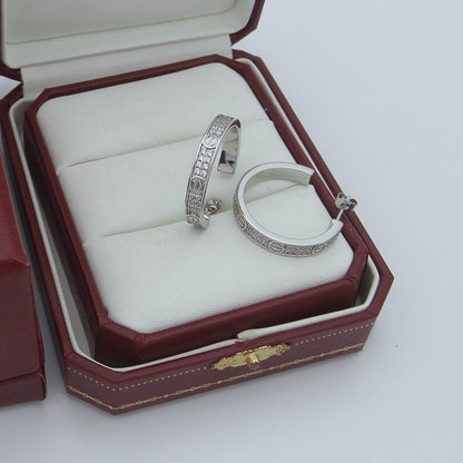 [Amore]LOVE EARRINGS 3.6MM DIAMOND PAVED