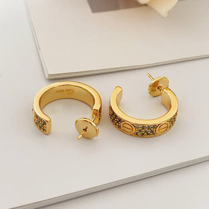 [Amore]LOVE 5.5MM DIAMOND PAVED EARRINGS