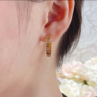 [Amore]LOVE EARRINGS 3.6MM DIAMOND PAVED