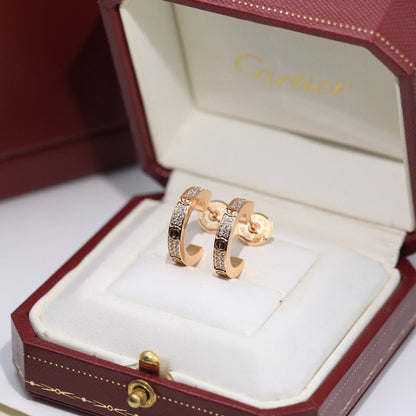 [Amore]LOVE 5.5MM DIAMOND PAVED EARRINGS