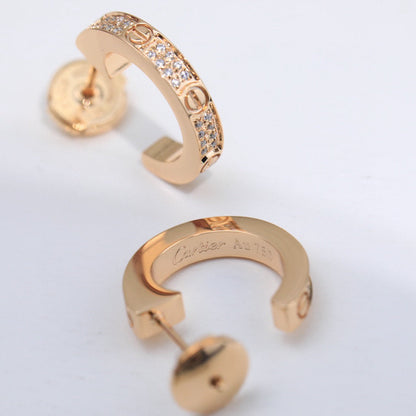 [Amore]LOVE 5.5MM DIAMOND PAVED EARRINGS