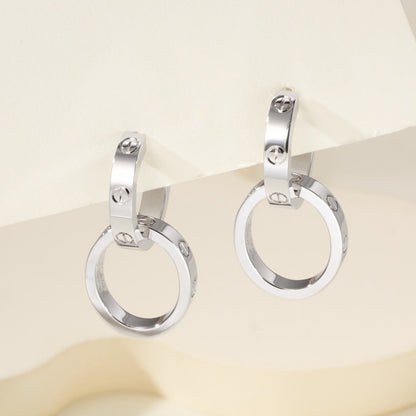 [Amore]LOVE 3.3MM DANGLE EARRINGS