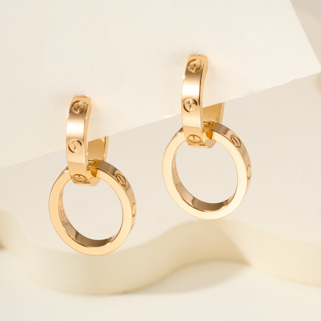 [Amore]LOVE 3.3MM DANGLE EARRINGS