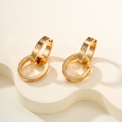 [Amore]LOVE 3.3MM DANGLE EARRINGS