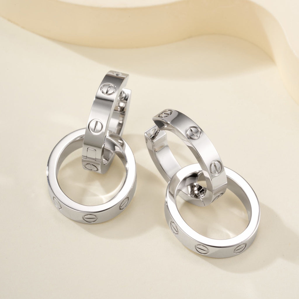 [Amore]LOVE 3.3MM DANGLE EARRINGS