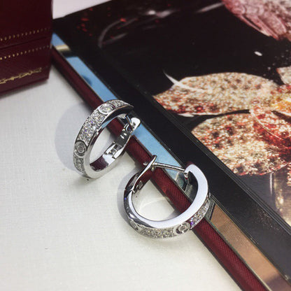[Amore]LOVE 5.5MM DIAMOND PAVED EARRINGS