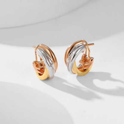 [Amore]TRINITY ON DIAMOND CLASSIC EARRINGS