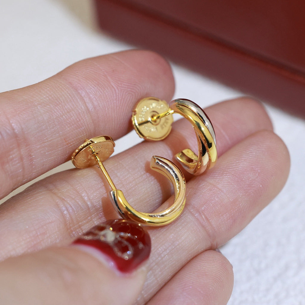 [Amore]TRINITY ON DIAMOND MINI EARRINGS