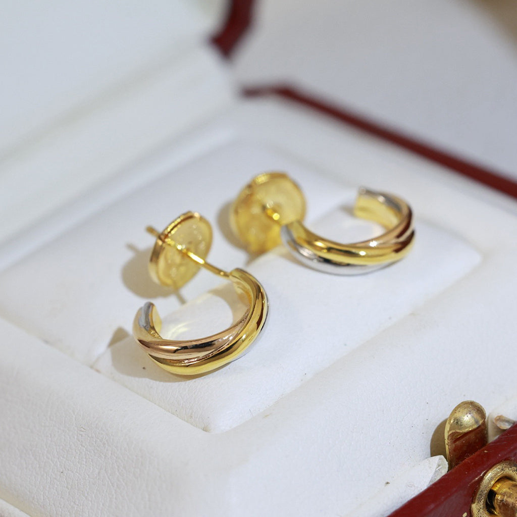 [Amore]TRINITY ON DIAMOND MINI EARRINGS