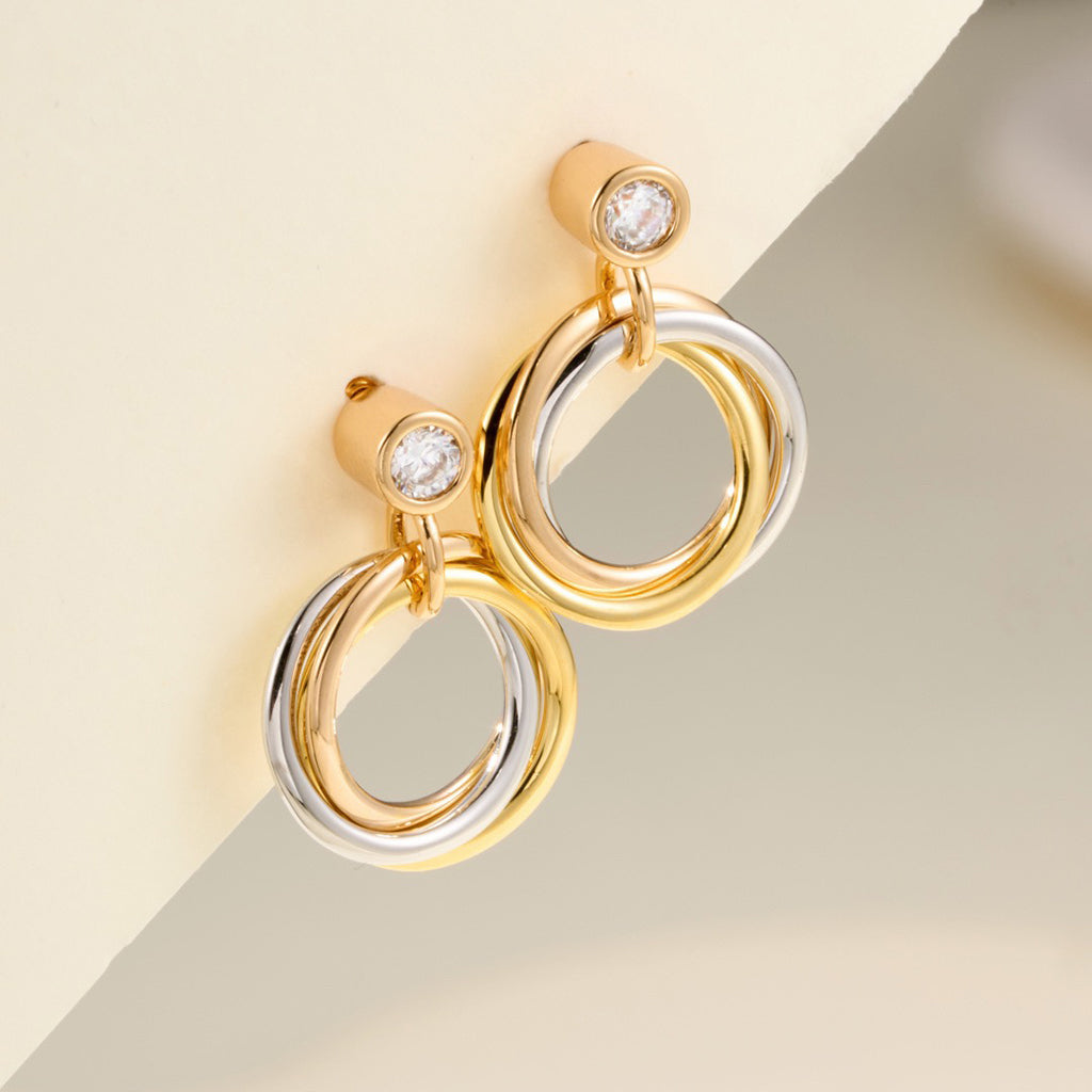 [Amore]TRINITY ON DIAMOND  EARRINGS