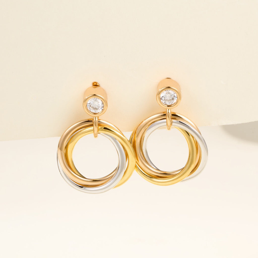 [Amore]TRINITY ON DIAMOND  EARRINGS