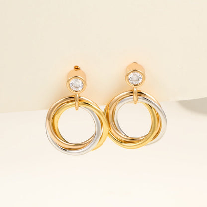 [Amore]TRINITY ON DIAMOND  EARRINGS