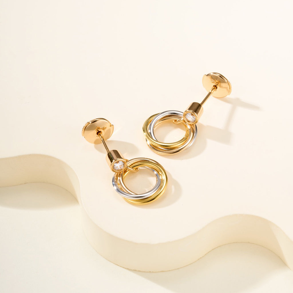 [Amore]TRINITY ON DIAMOND  EARRINGS