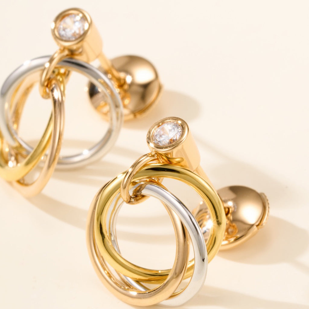 [Amore]TRINITY ON DIAMOND  EARRINGS
