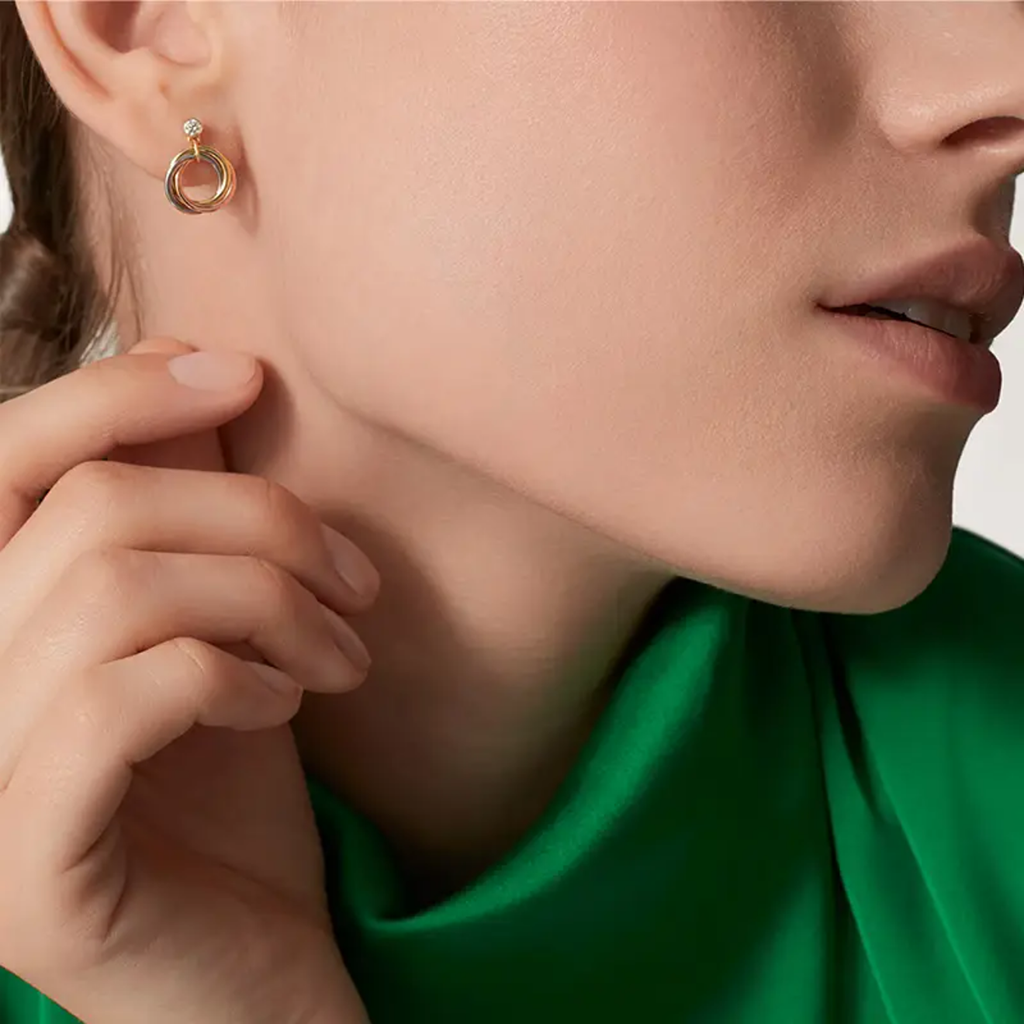 [Amore]TRINITY ON DIAMOND  EARRINGS