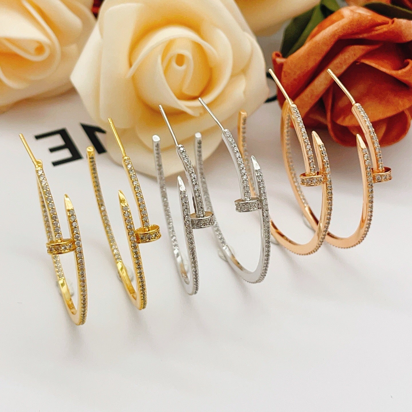 [Amore]JUSTE FULL DIAMOND LARGE EARRINGS