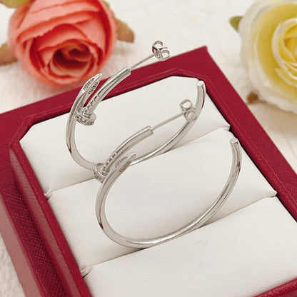 [Amore]JUSTE HALF DIAMOND LARGE EARRINGS