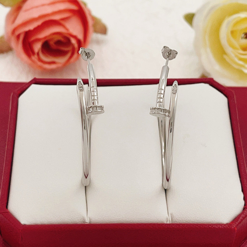 [Amore]JUSTE HALF DIAMOND LARGE EARRINGS