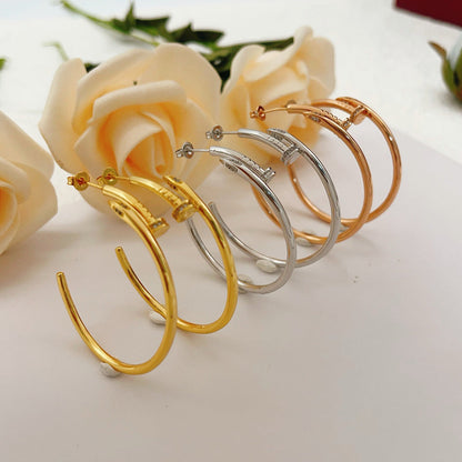 [Amore]JUSTE HALF DIAMOND LARGE EARRINGS