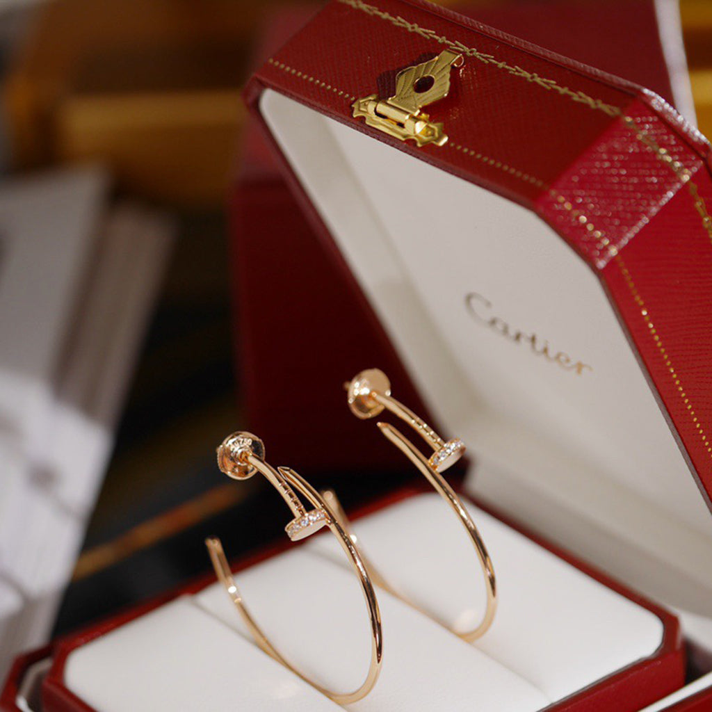 [Amore]JUSTE HALF DIAMOND LARGE EARRINGS