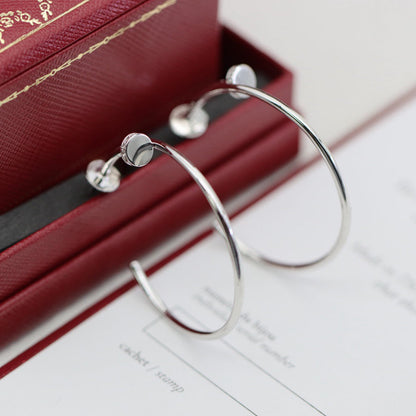 [Amore]JUSTE HALF DIAMOND LARGE EARRINGS