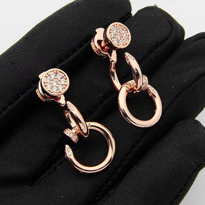 [Amore]JUSTE HALF DIAMOND DOUBLE EARRINGS