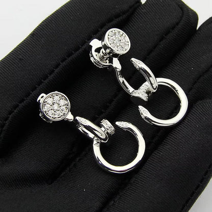 [Amore]JUSTE HALF DIAMOND DOUBLE EARRINGS
