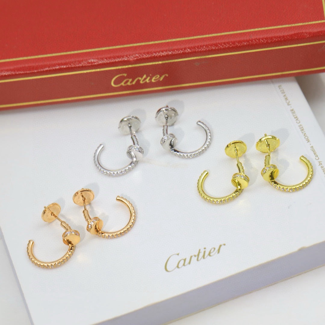 [Amore]JUSTE FULL DIAMOND DOUBLE EARRINGS