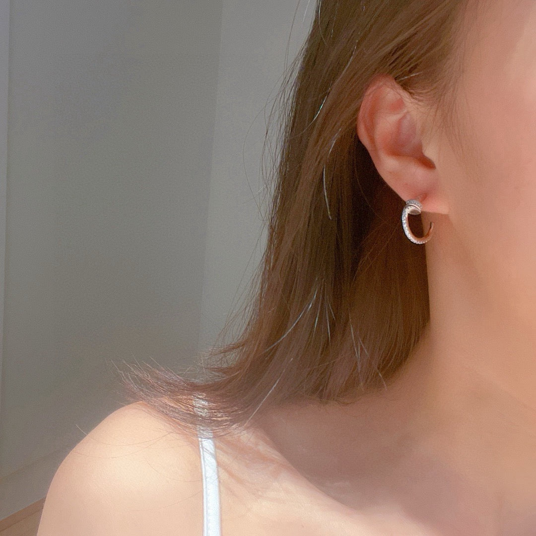 [Amore]JUSTE FULL DIAMOND DOUBLE EARRINGS