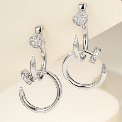 [Amore]JUSTE HALF DIAMOND DOUBLE EARRINGS