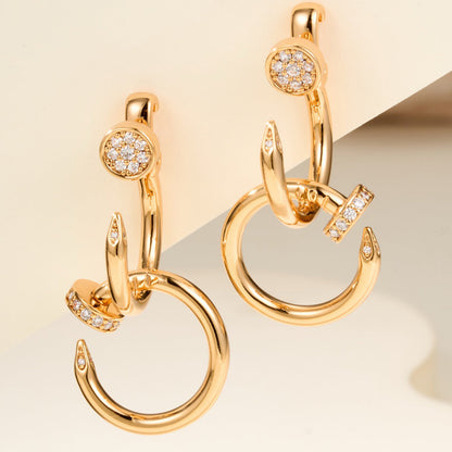 [Amore]JUSTE HALF DIAMOND DOUBLE EARRINGS
