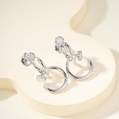 [Amore]JUSTE HALF DIAMOND DOUBLE EARRINGS