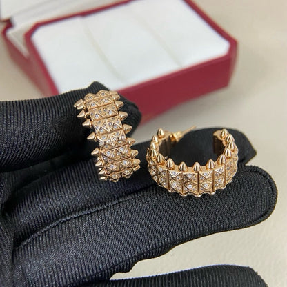 [Amore]CLASH 9.2MM FULL DIAMOND DOUBLE ROW EARRINGS