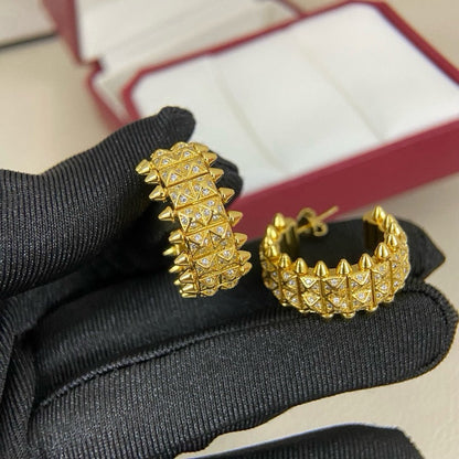 [Amore]CLASH 9.2MM FULL DIAMOND DOUBLE ROW EARRINGS