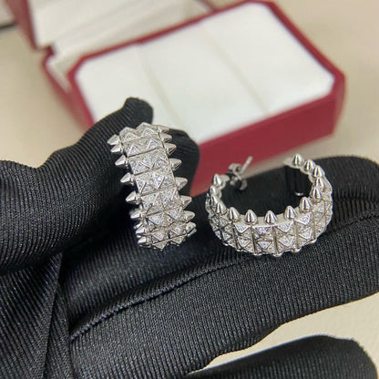 [Amore]CLASH 9.2MM FULL DIAMOND DOUBLE ROW EARRINGS