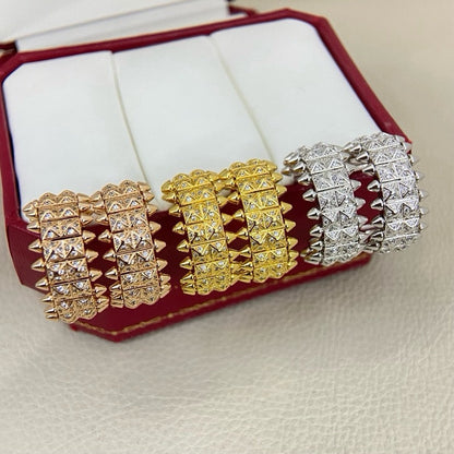 [Amore]CLASH 9.2MM FULL DIAMOND DOUBLE ROW EARRINGS