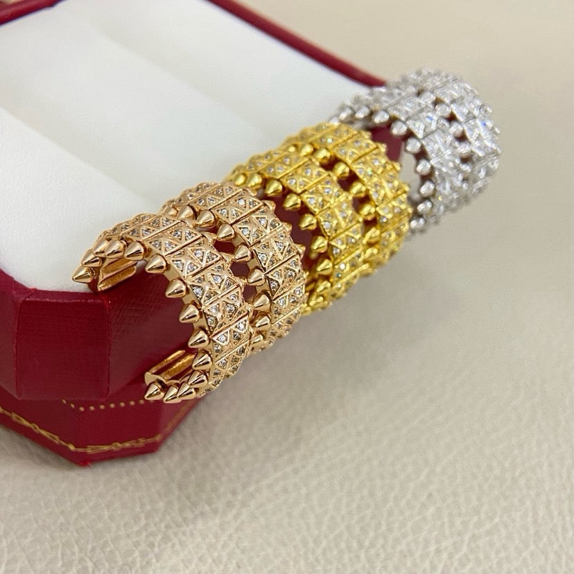 [Amore]CLASH 9.2MM FULL DIAMOND DOUBLE ROW EARRINGS