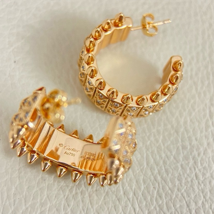 [Amore]CLASH 9.2MM FULL DIAMOND DOUBLE ROW EARRINGS