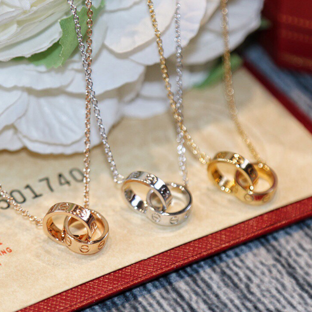 [Amore]LOVE DOUBLE RING NECKLACE