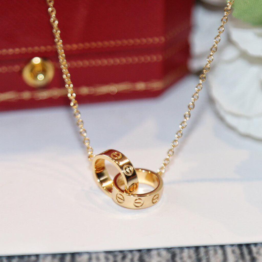 [Amore]LOVE DOUBLE RING NECKLACE