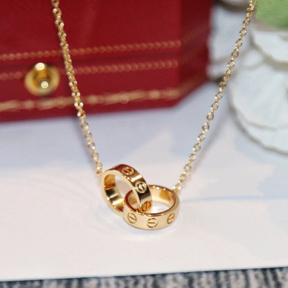 [Amore]LOVE DOUBLE RING NECKLACE
