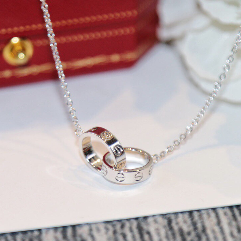 [Amore]LOVE DOUBLE RING NECKLACE