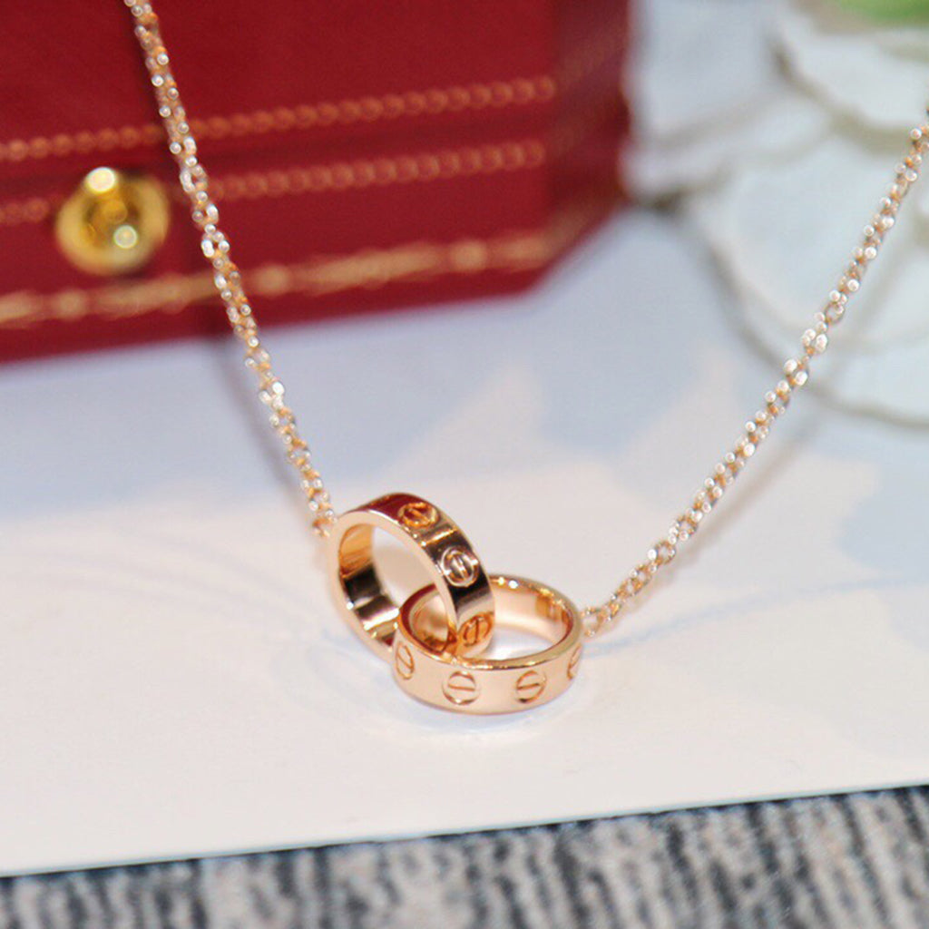 [Amore]LOVE DOUBLE RING NECKLACE