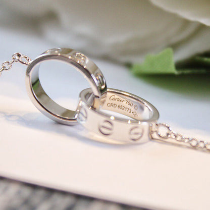 [Amore]LOVE DOUBLE RING NECKLACE